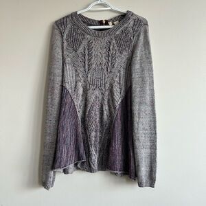 Anthropologie Moth Open Knit Back Zipper Sweater